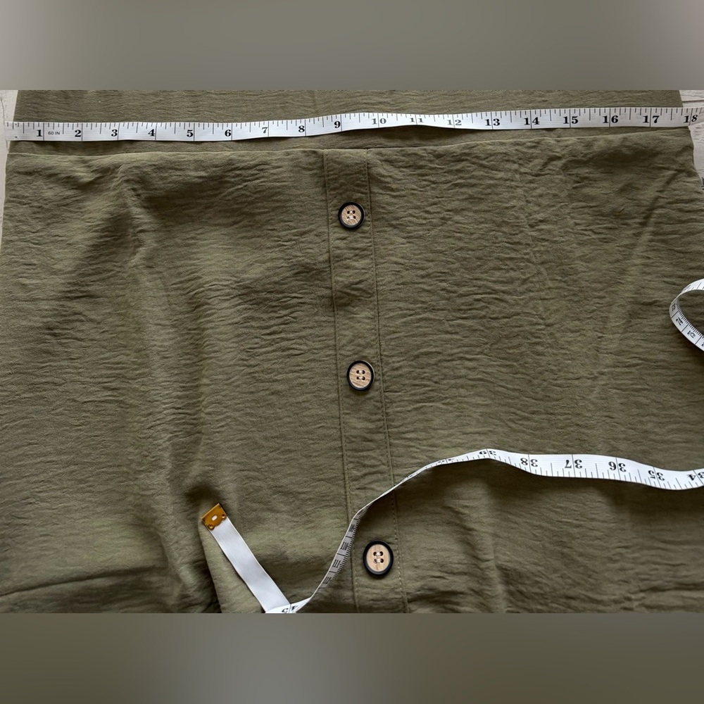 Retrology Women’s in washed olive, size L, Ruffled Button Skirt NWT - Picture 7 of 9